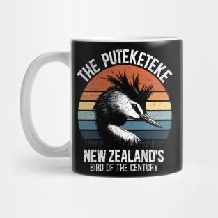 Puteketeke New Zealand's Bird Retro wildlife Mug